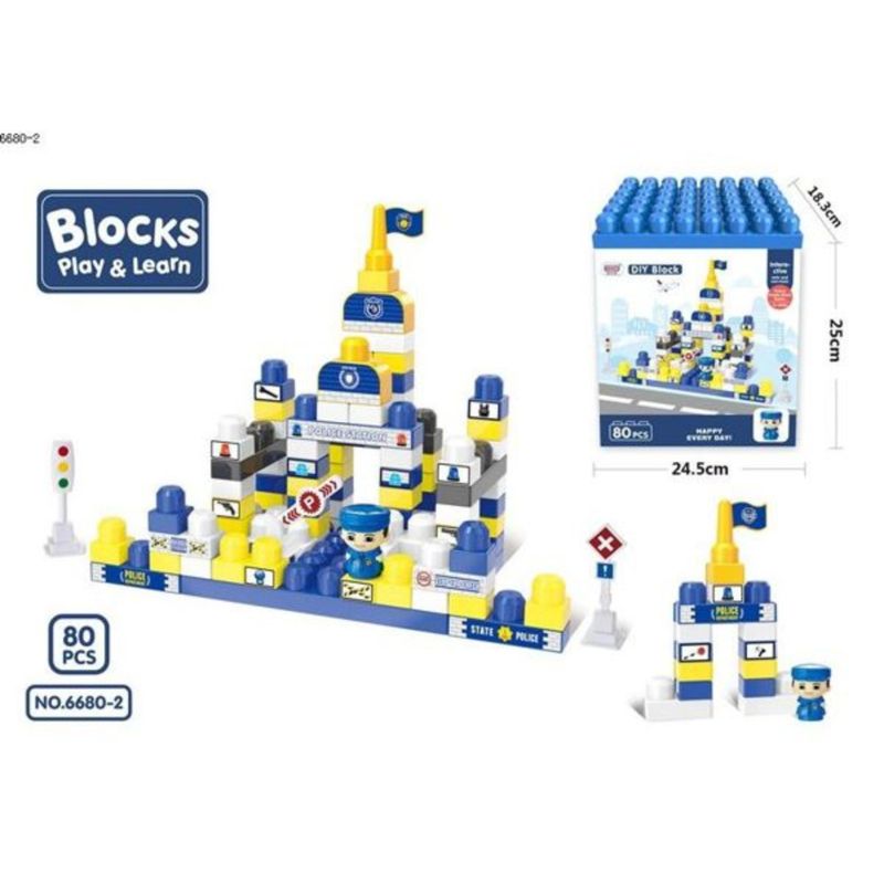 GENERICO - Bloques De Juguete Divertidos Construccion 80 Piezas Azul