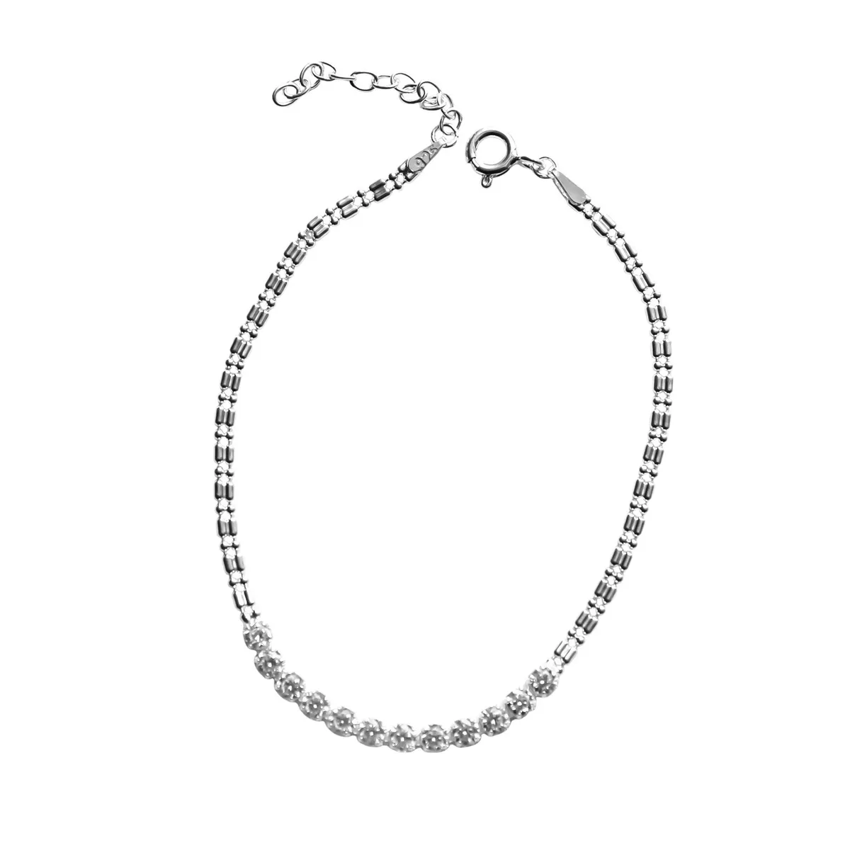 COGGIOLA - Pulsera 12 Circones Blanco Plata Fina 925