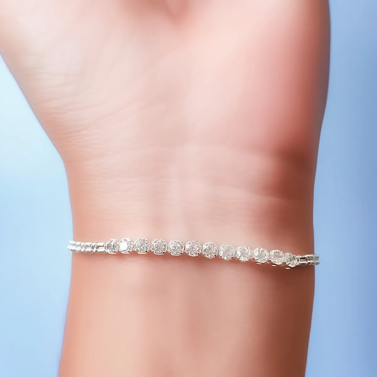 COGGIOLA - Pulsera 12 Circones Blanco Plata Fina 925