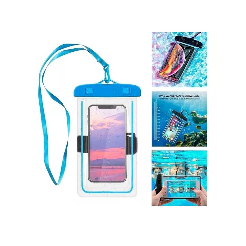 GENERICO - Funda Protectora Celular Impermeable Sumergible Carcasa- AZUL