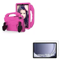 Carcasa Niño Antigolpe Para Tablet Samsung A9 Plus + Mica Fucsia