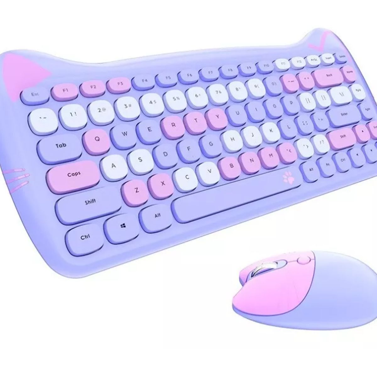 GENERICO - Teclado Gamer Inalámbrico Con Mouse 24g As-212 Aoas-LILA