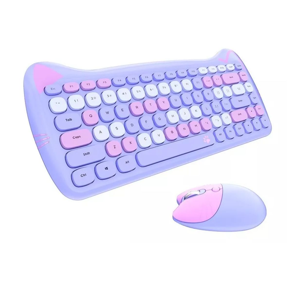 GENERICO - Teclado Gamer Inalámbrico Con Mouse 24g As-212 Aoas-LILA
