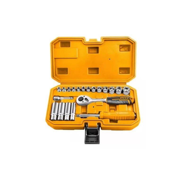 INGCO - Set Juego De Dados Con Chicharra 20 Pcs 1/4 Ingco Hkts14201