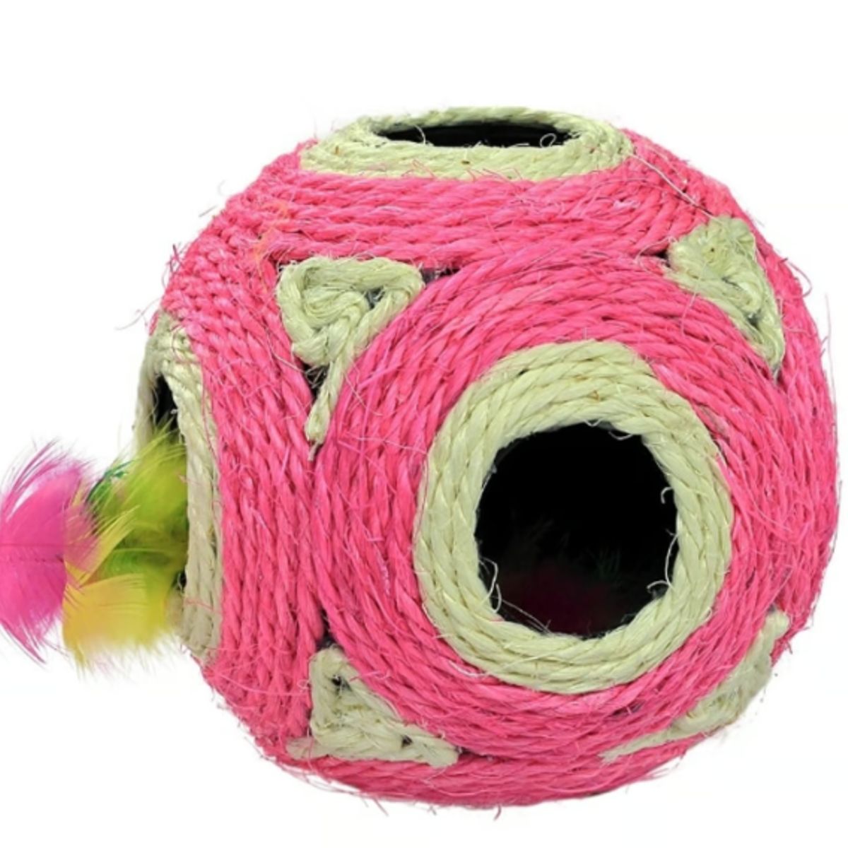 GENERICO - Pelota De Sisal Con Sonajero Para Gatos Fuscia