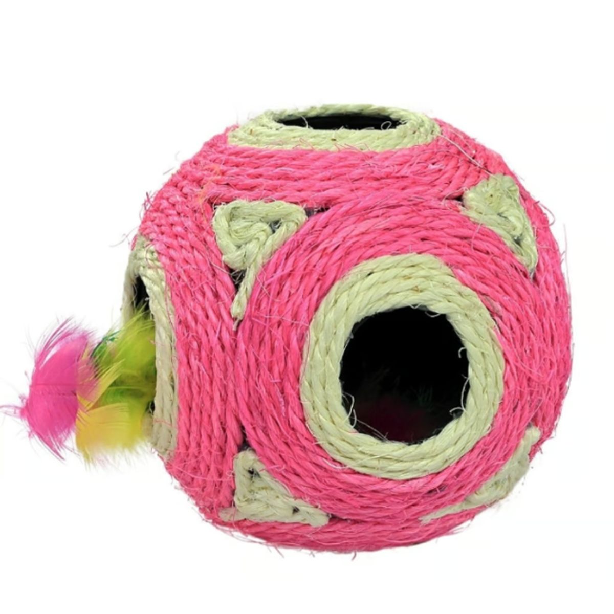GENERICO - Pelota De Sisal Con Sonajero Para Gatos Fuscia