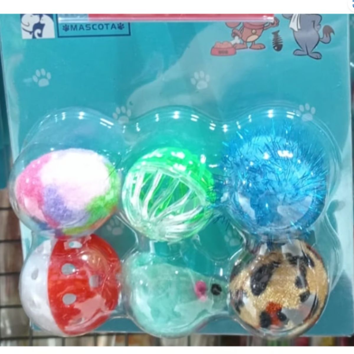 GENERICO - Juguete Pelota Para Gato Mini 6 Unidades