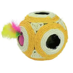 GENERICO - Pelota De Sisal Con Sonajero Para Gatos Amarillo