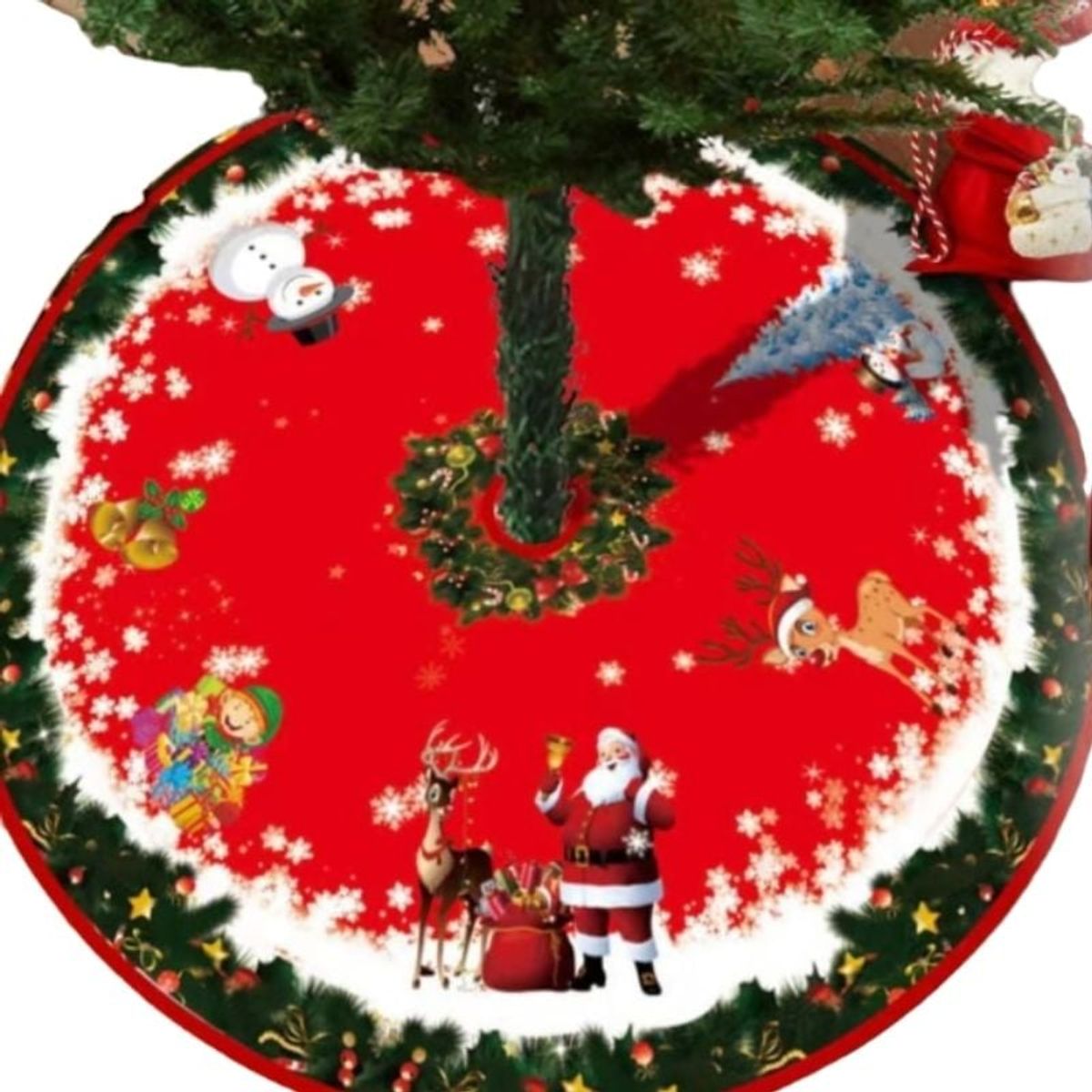 GENERICO - Set 4 Bastones Decoracion Navideña Con Faldon Pie De Arbol