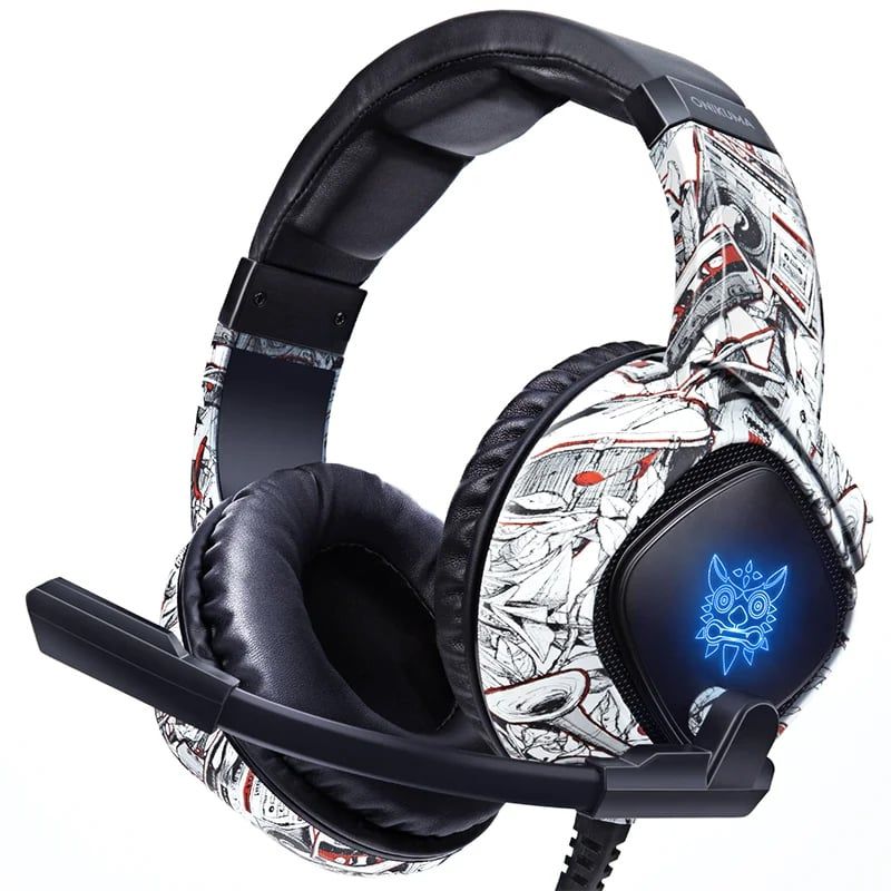 ONIKUMA - Audífonos de juego por cable onikuma K19 Multicolor Blanco
