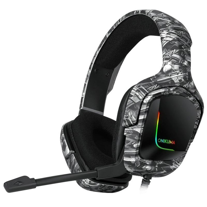 ONIKUMA - Audífonos de juego por cable onikuma K20 Multicolor Gris