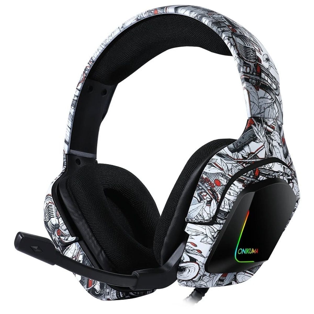 ONIKUMA - Audífonos de juego por cable onikuma K20 Multicolor Blanco