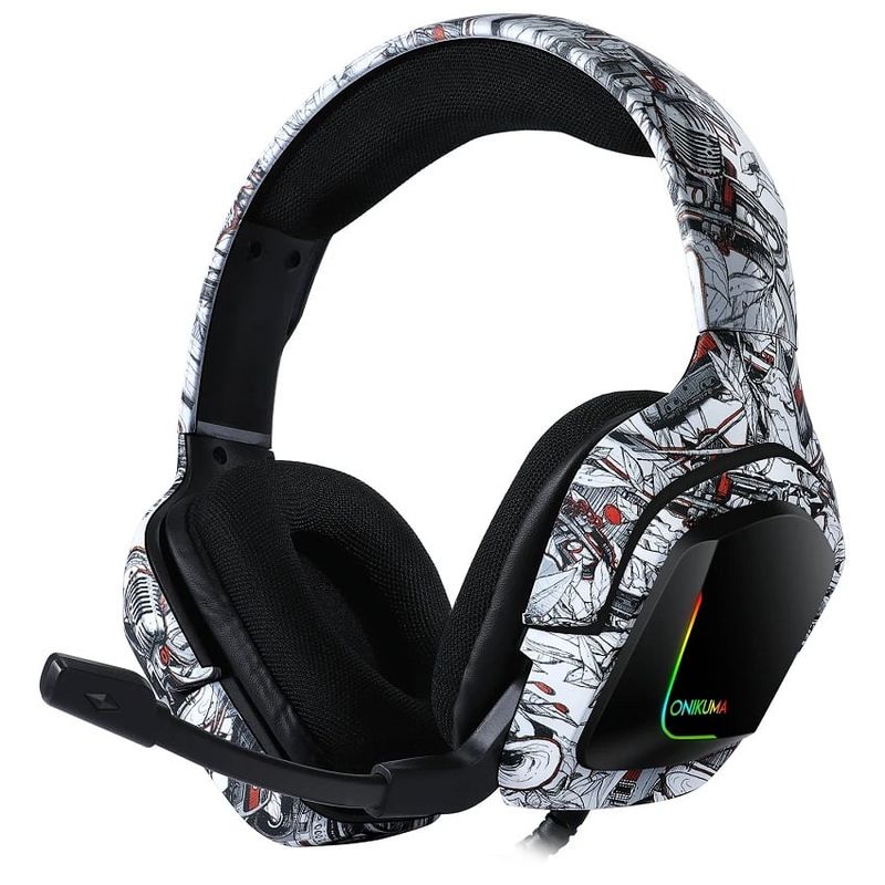 ONIKUMA - Audífonos de juego por cable onikuma K20 Multicolor Blanco