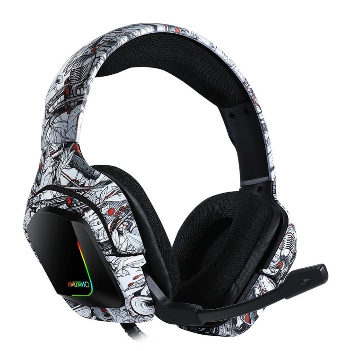 ONIKUMA - Audífonos de juego por cable onikuma K20 Multicolor Blanco