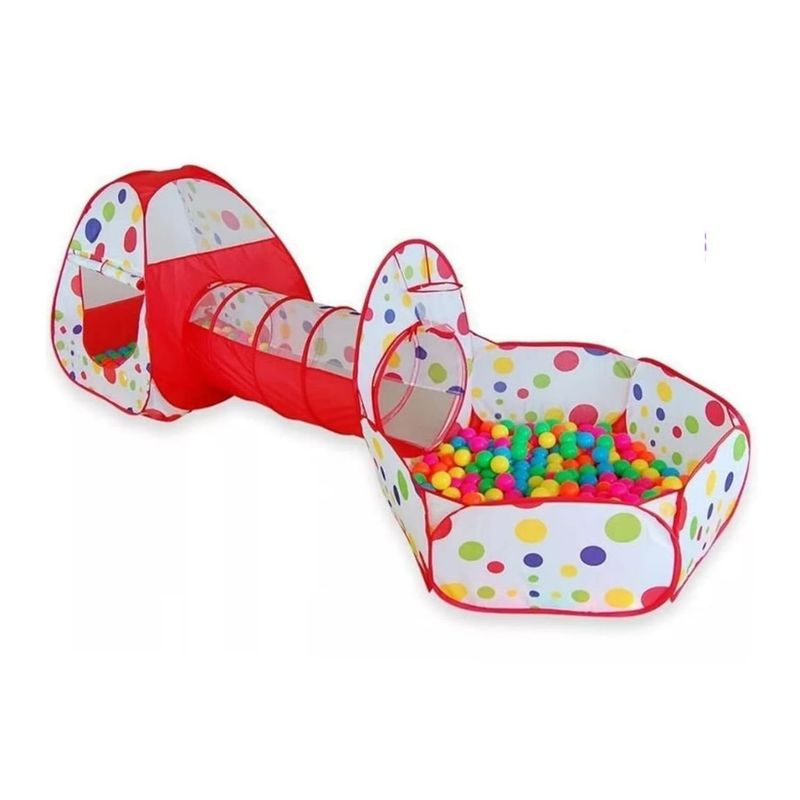 GENERICO - Juego De Casa Inflable Infantil Con Túnel Y Puertas Rosa