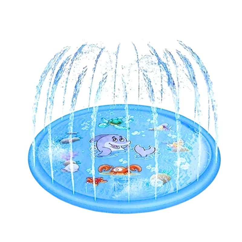 GENERICO - Alfombra Inflable Lanza Agua Dibujos Marinos Niños 170x170cm