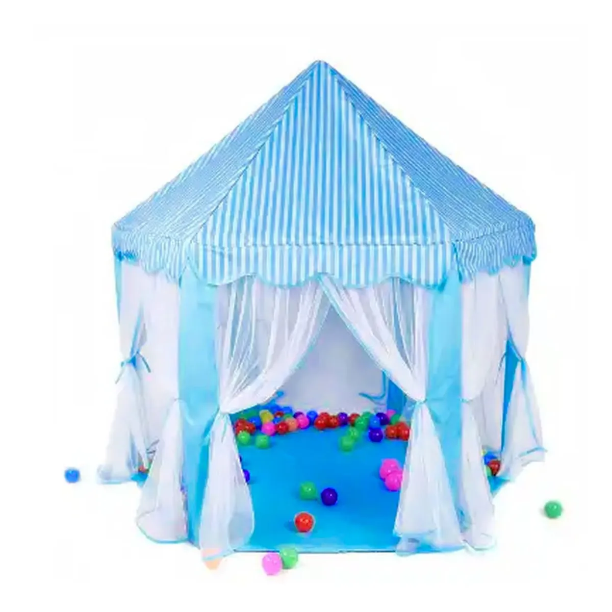GENERICO - Casa De Juguete Infantil De Tela Con Ventanas Plegable Azul