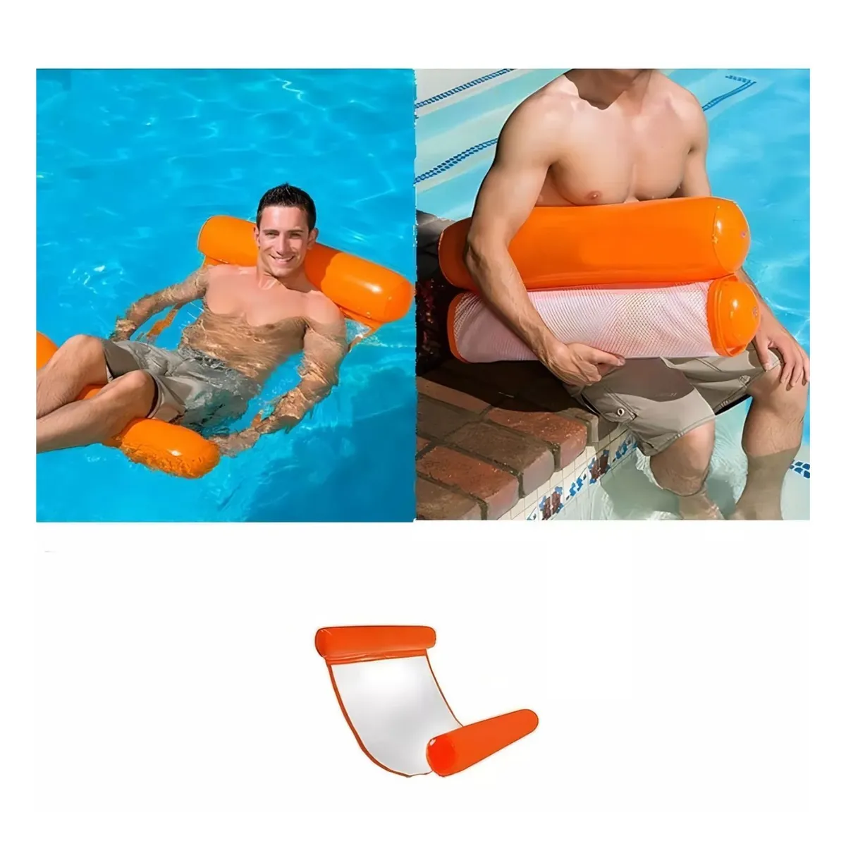 GENERICO - Cama Flotador Inflable Para Piscina Naranjo 112 Cm