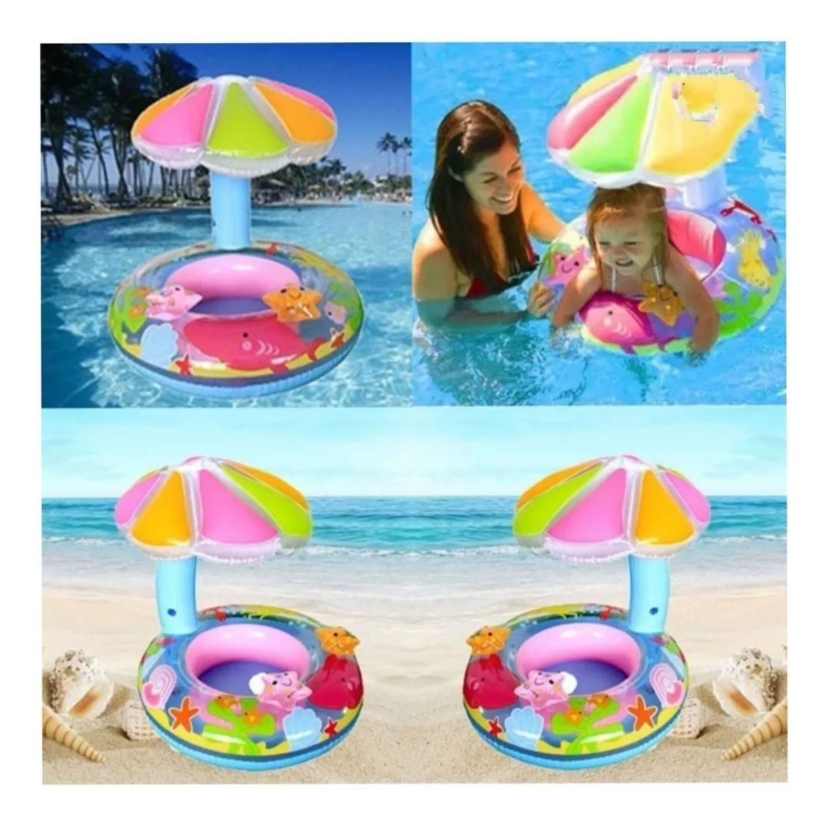 GENERICO - Flotador Inflable Silla 70x60 Cm Colores Piscina