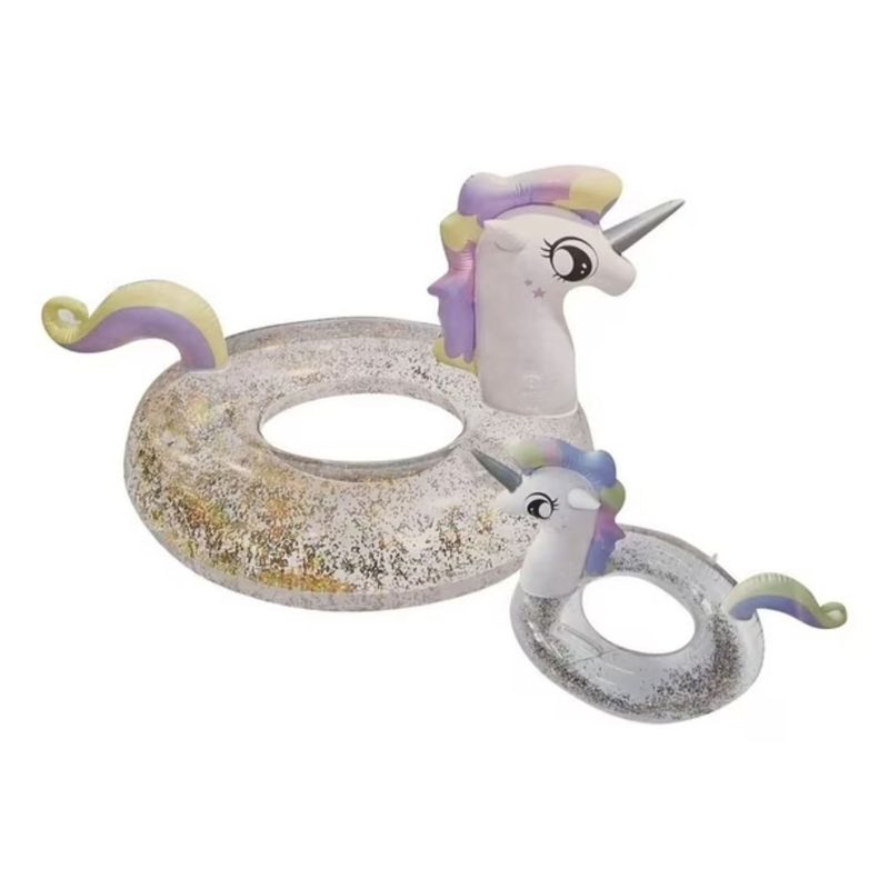 GENERICO - Flotador Salvavidas Glitter Unicornio 90 Cm Inflable