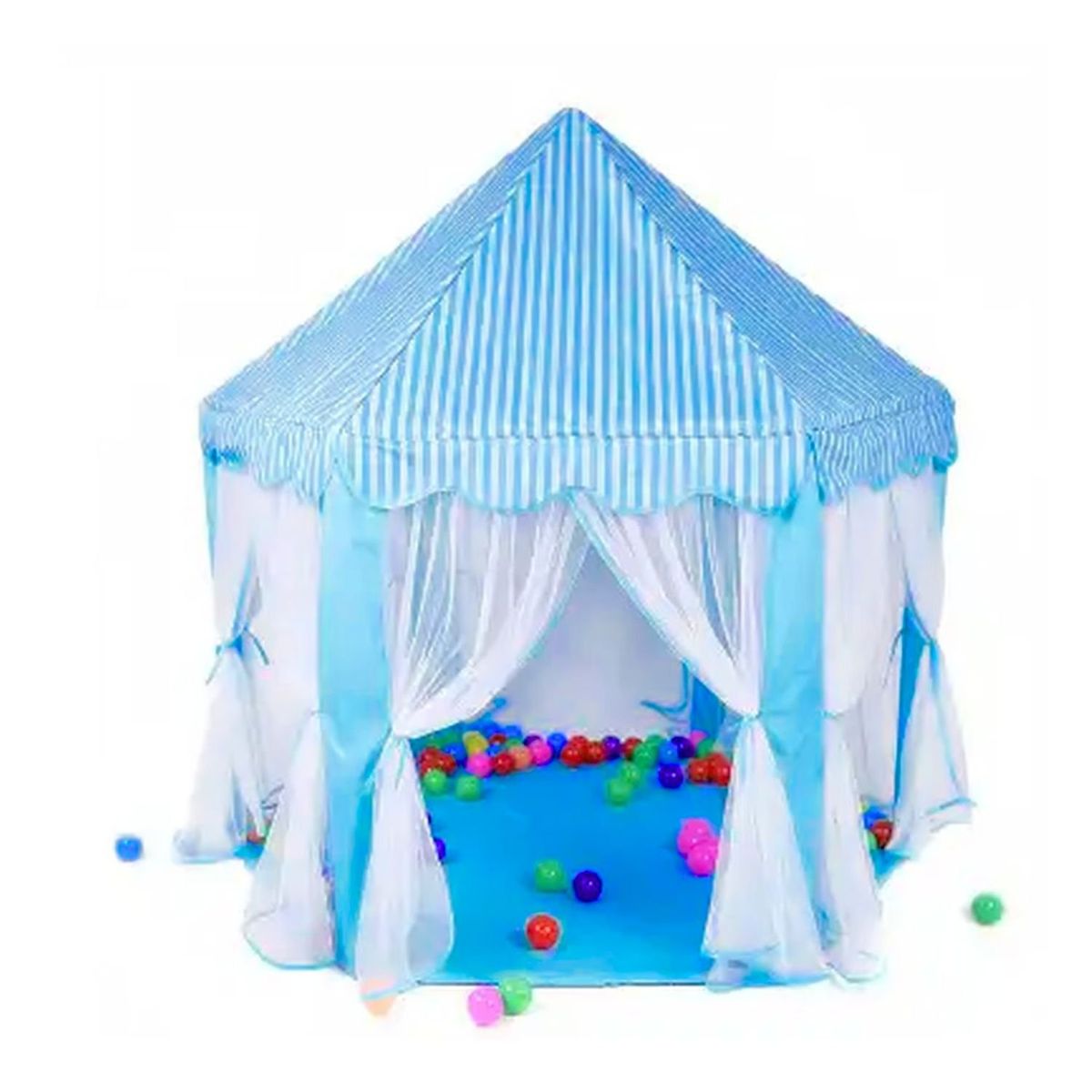 GENERICO - Casa De Juguete Infantil De Tela Con Ventanas Plegable Azul