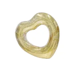 GENERICO - Flotador Corazon Inflable Brillos Dorado 90 Cm