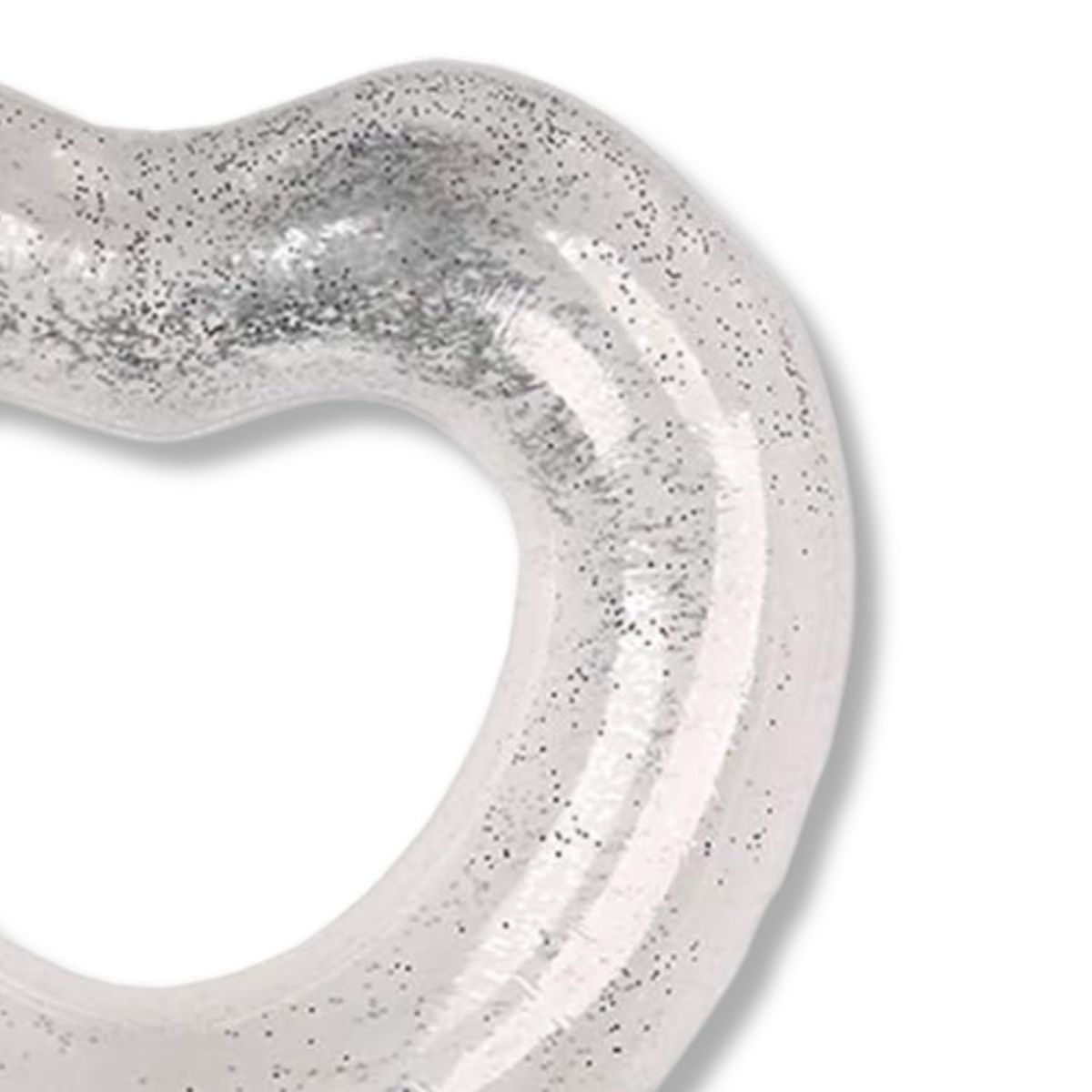 GENERICO - Flotador Corazon Inflable Brillos Plateado 90cm