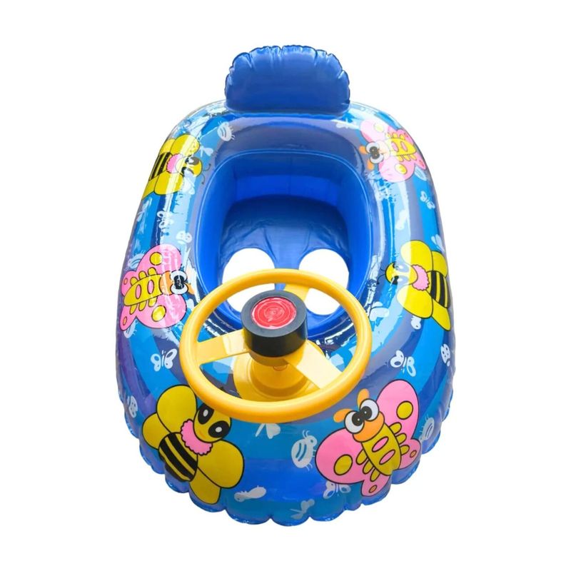 GENERICO - Flotador Infantil Auto Con Volante Para Niños 65x50 Cm Azul