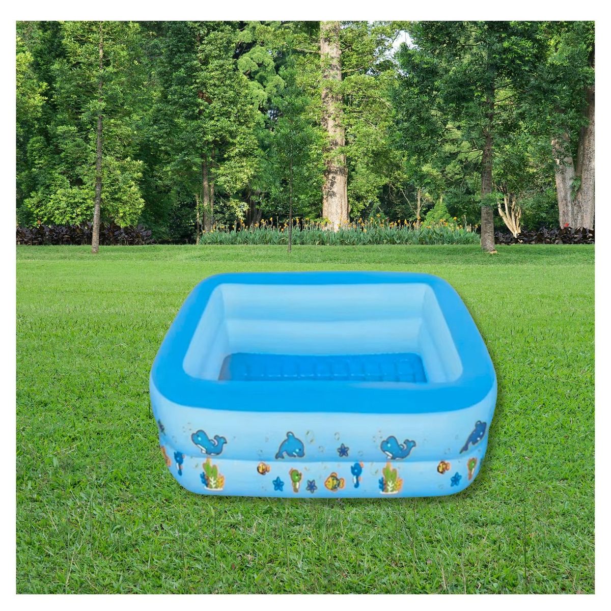 GENERICO - Piscina Inflable Rectangular 120x90x36 Azul