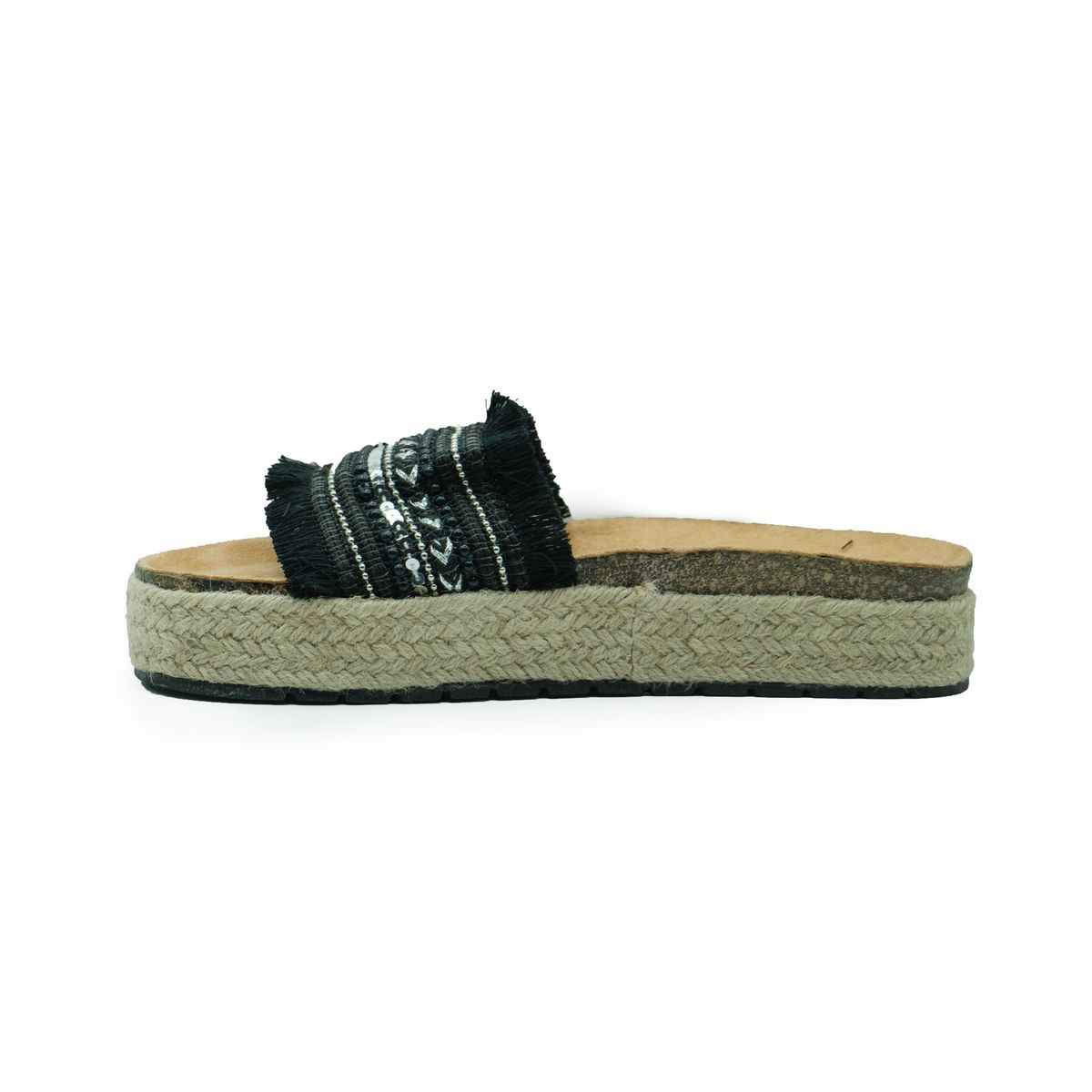 BOVINITA - Sandalia Plataforma Negra Mujer Verano