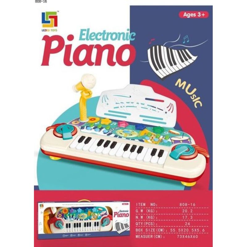 GENERICO - MINI PIANO MUSICAL JUGUETE CON MICROFONO