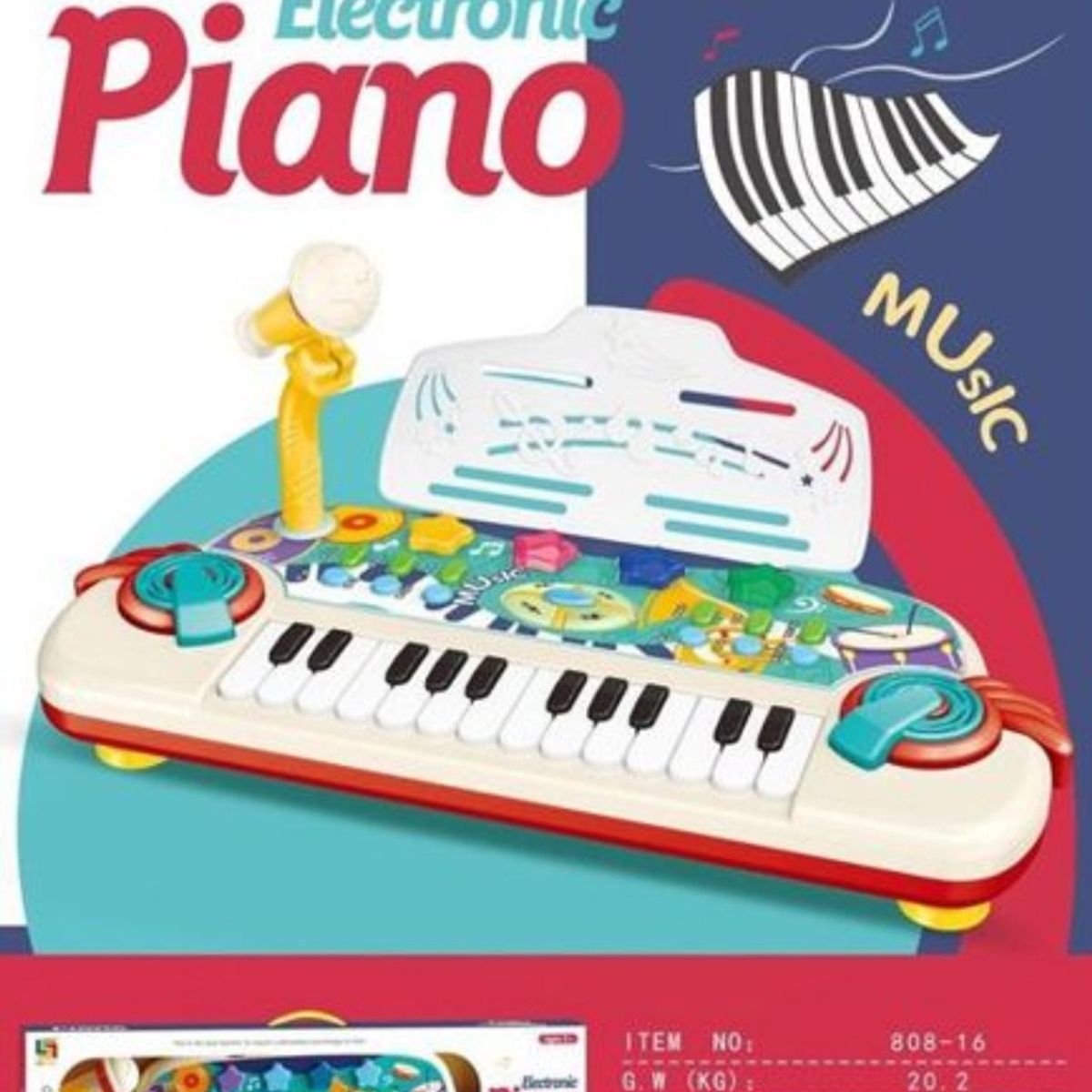 GENERICO - MINI PIANO MUSICAL JUGUETE CON MICROFONO