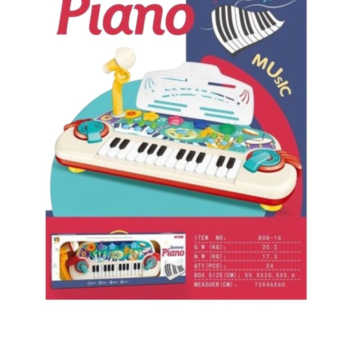 GENERICO - MINI PIANO MUSICAL JUGUETE CON MICROFONO