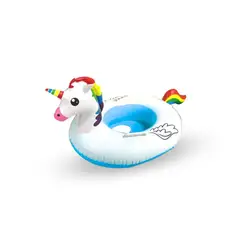 GENERICO - Flotador Salvavidas Unicornio Azul Con Agarre 70X55 Cm