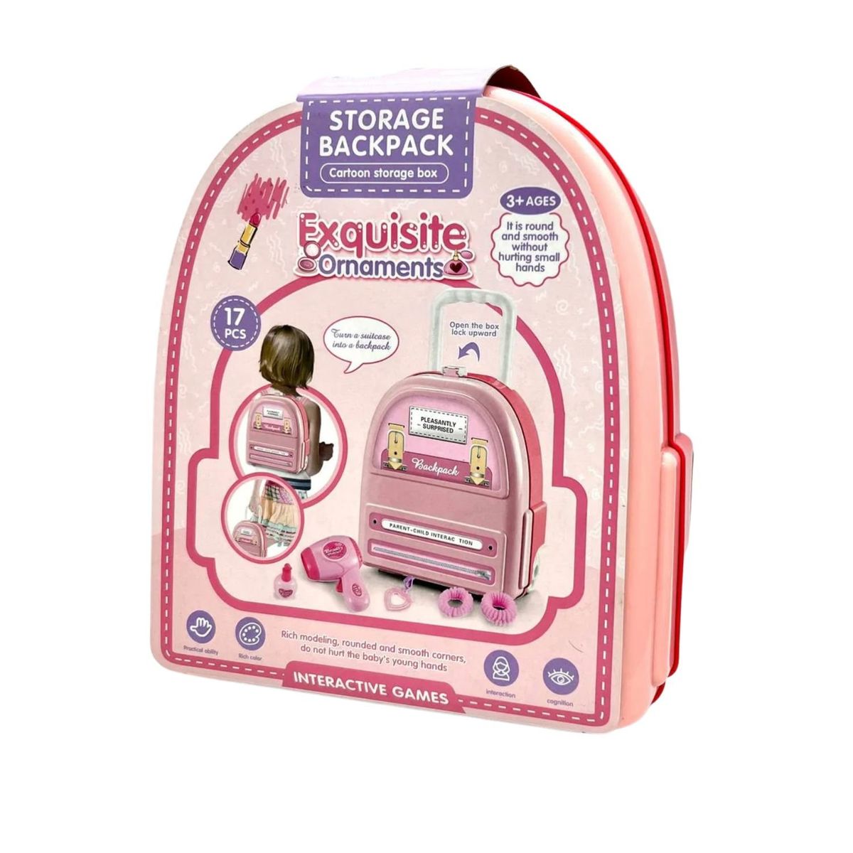 GENERICO - Mochila Rosa Infantil De Juguete Interactivo Con Accesorios