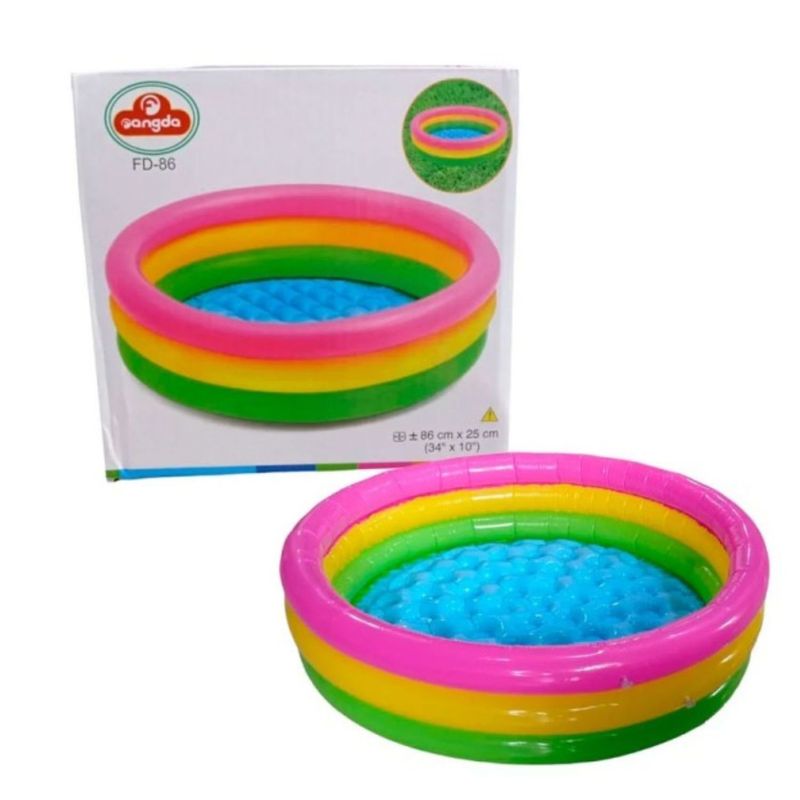 GENERICO - Piscina Inflable 3 Anillos Colores Verano 60 Cm