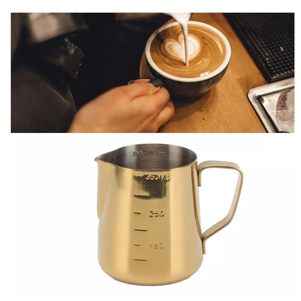 GENERICO - Jarra De Espuma De Leche Barista Cafe jarra barista 350ml