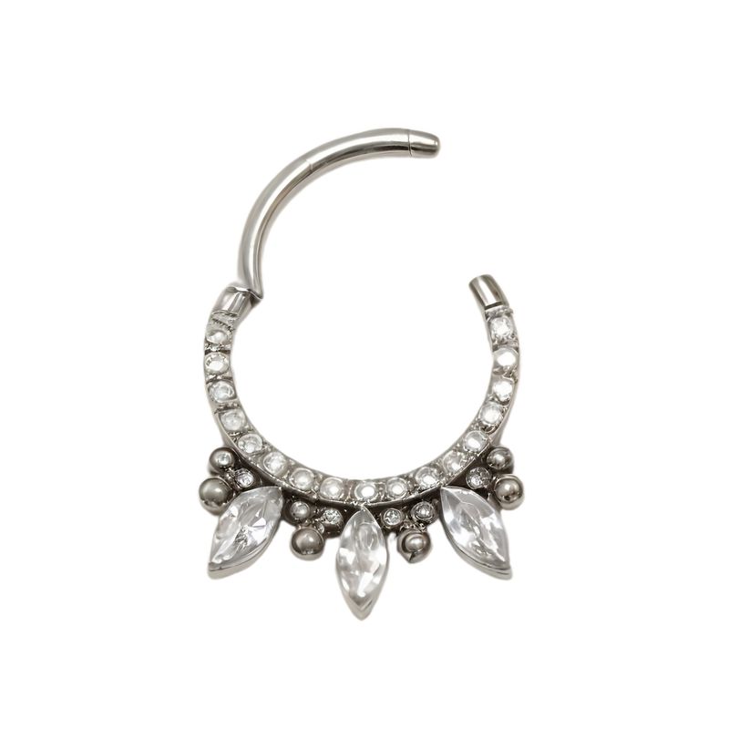 ELBAULDEJUMA - Piercing septum clicker 10mm 16g puntas zirconia titanio astm F136