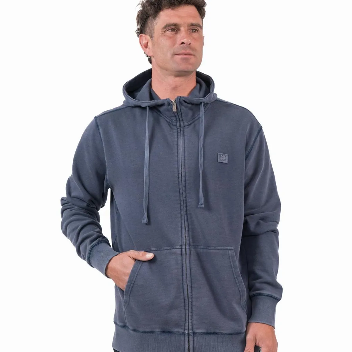 KAYA UNITE - Polerón Hombre Full Zip Liviano Solid Navy