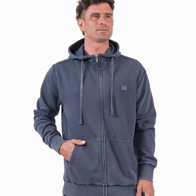 KAYA UNITE - Polerón Hombre Full Zip Liviano Solid Navy