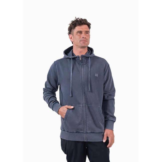 KAYA UNITE - Polerón Hombre Full Zip Liviano Solid Navy