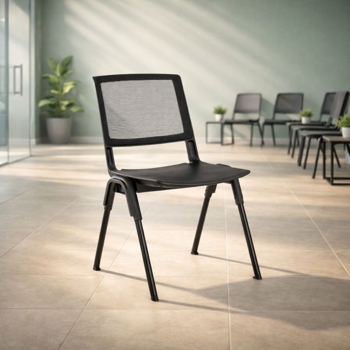 INDUMAC - Silla Visita Trento Poli  Resistente y Funcional para Uso Diario