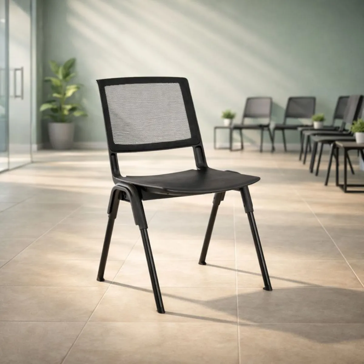 INDUMAC - Silla Visita Trento Poli  Resistente y Funcional para Uso Diario