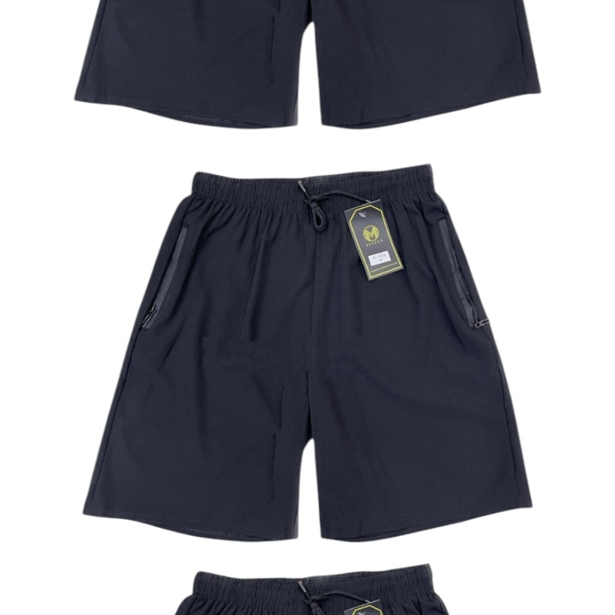 AGW - Pack 3 Shorts Hombre Secado Rápido Negro
