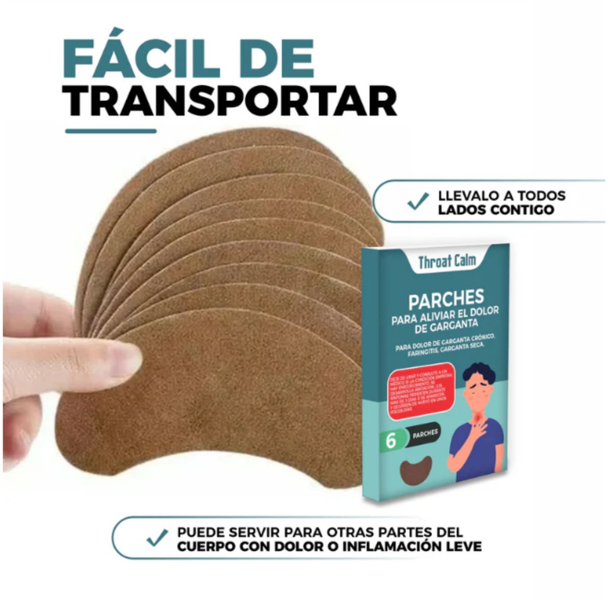 LIKE SHOP - Pack 12 Parches Alivio Instantáneo Tos y Dolor De Garganta 172