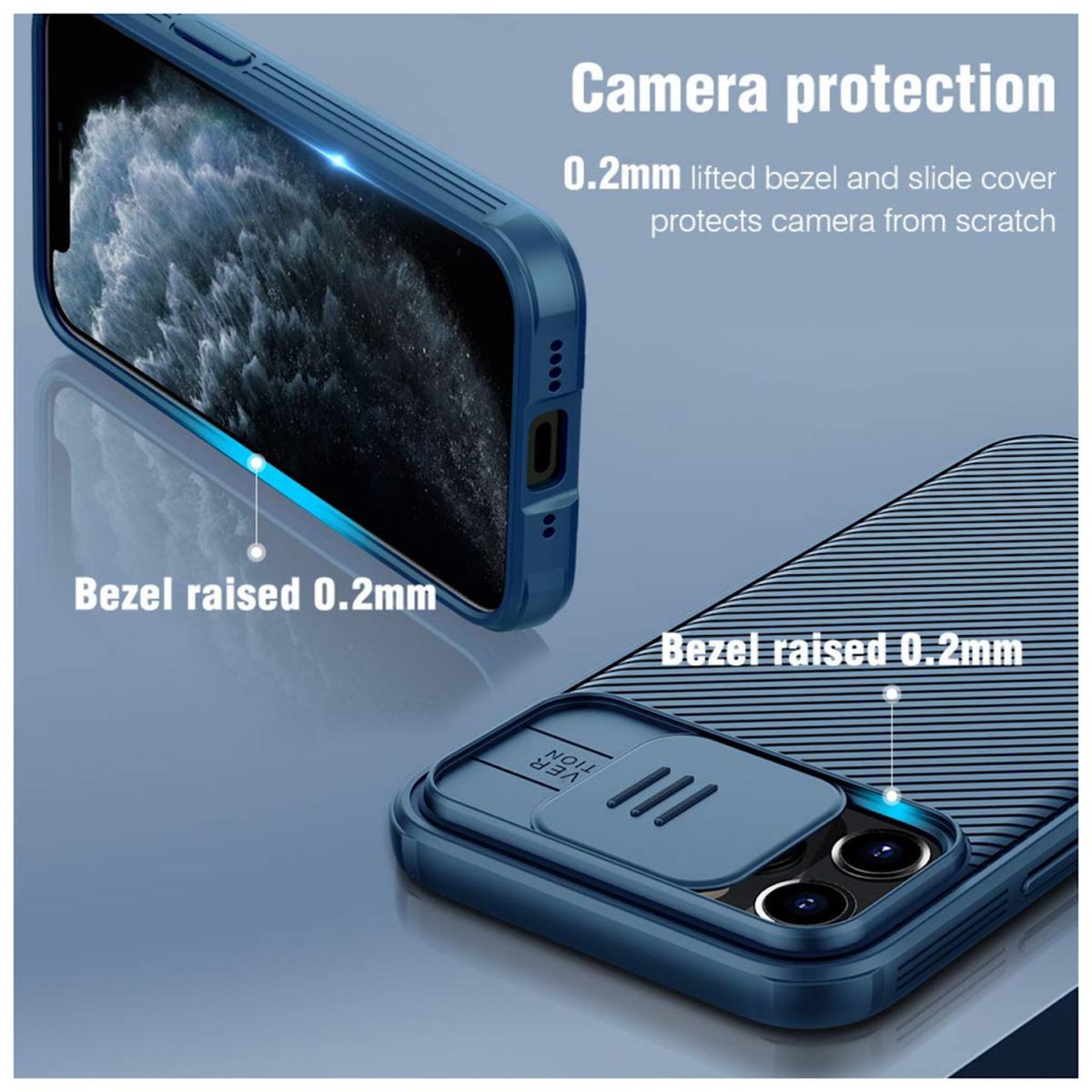 NILLKIN - Carcasa Nillkin Camshield Pro Para iPhone 12 Pro Max-Azul