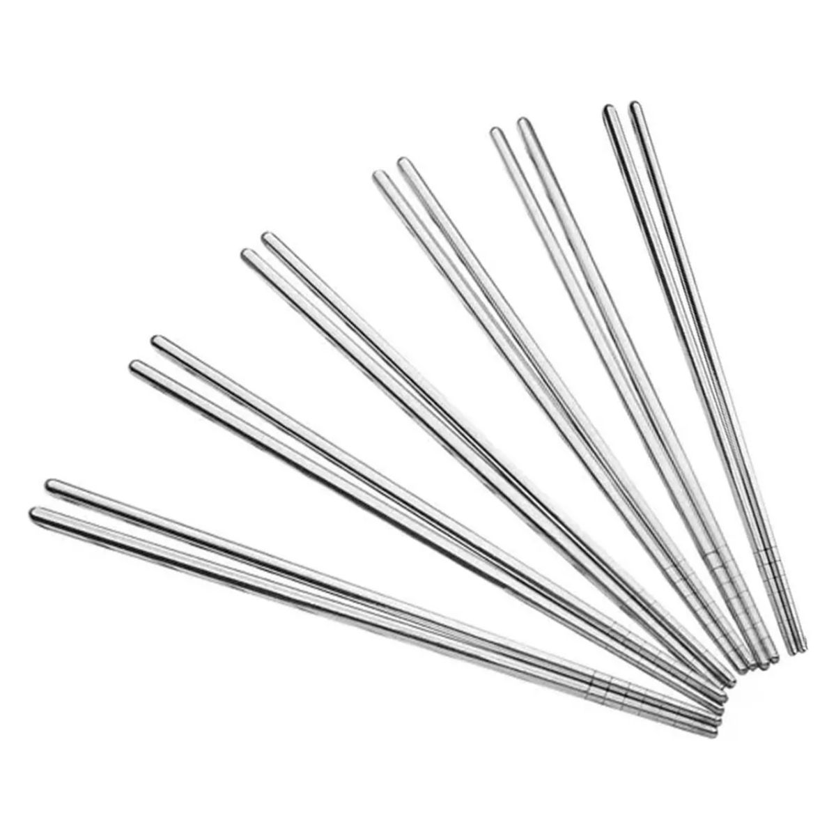GENERICO - Juego de Palillos Chinos Acero Inoxidable 10 Pares