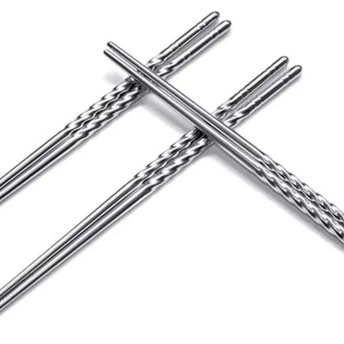 GENERICO - Juego de Palillos Chinos Acero Inoxidable 10 Pares