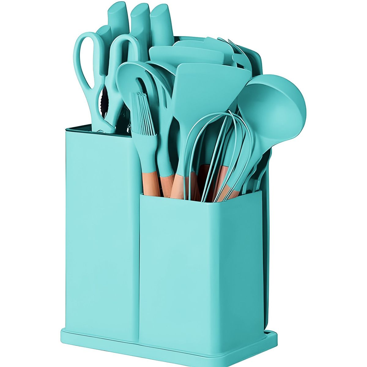 GENERICO - Set De 18 Utensilios Juego De Cocina Silicona Antiadherentes