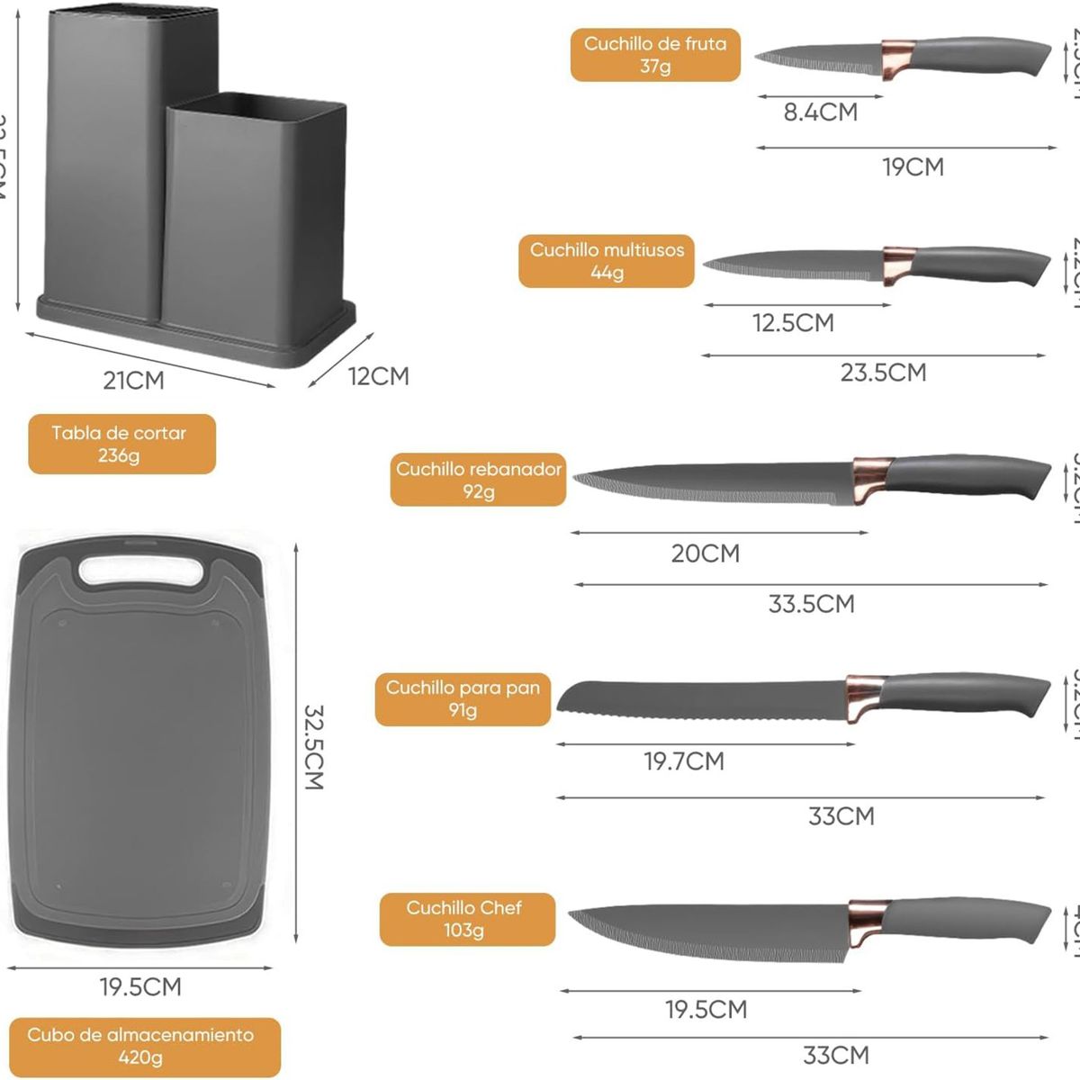 GENERICO - Set De 18 Utensilios Juego De Cocina Silicona Antiadherentes